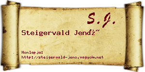Steigervald Jenő névjegykártya
