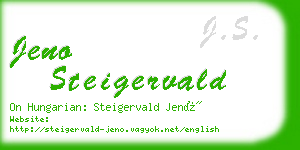 jeno steigervald business card